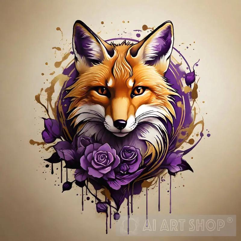 Fox With Roses